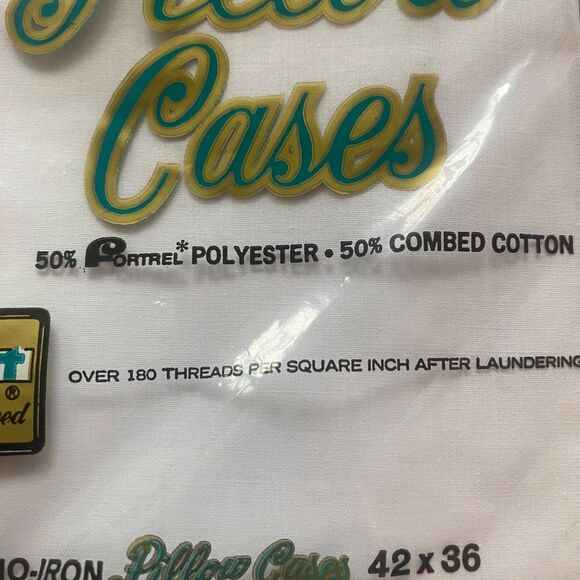 Vintage Kmart Luxury Percale Pillowcases NIP 42x36 Permanent Press Lot of 3 Pack - Picture 4 of 7